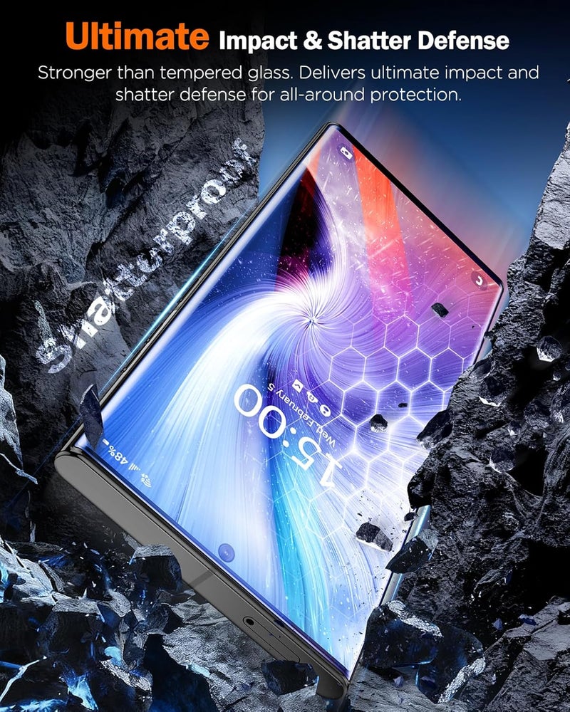 LK 2 Pack for Samsung Galaxy S22 Ultra Screen Protector, [GAME-CHANGER Nano Ceramic Film] [9H+ Hardness] [12FT Military Grade Shatterproof] [Bubble-Free] Upgrade from Tempered Glass - Image 5